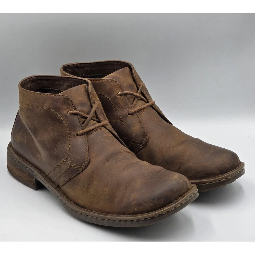 Born Harrison Chukka Boots Men's 10.5M Brown Leather Handcrafted Lace Up Ankle